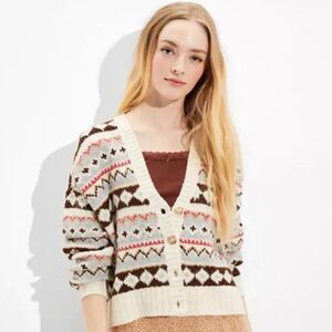 NWT American Eagle Fair Isle Stripe Cardigan